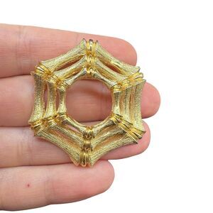 Vintage Gold Tone Bamboo Brooch